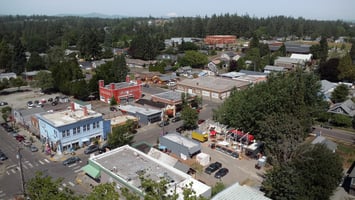 Aerial photo of downtown Ridgefield, WA
