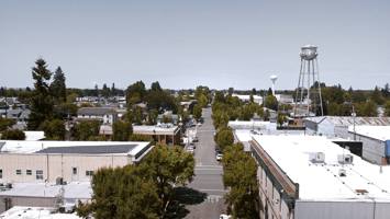 Aerial photo of downtown Ridgefield, WA